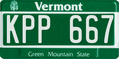 VT license plate KPP667