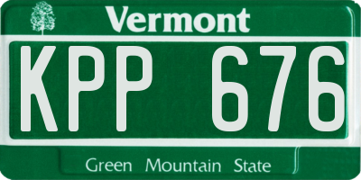 VT license plate KPP676