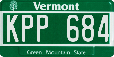 VT license plate KPP684