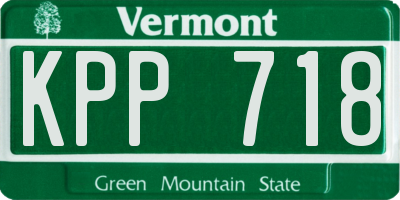 VT license plate KPP718