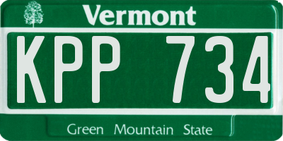 VT license plate KPP734