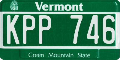 VT license plate KPP746