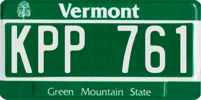 VT license plate KPP761
