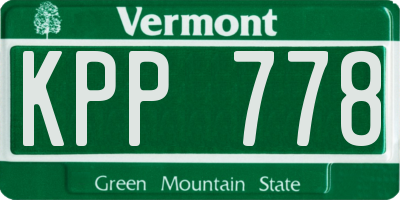 VT license plate KPP778