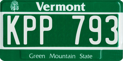 VT license plate KPP793