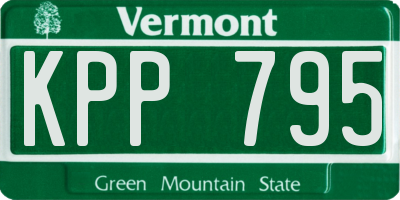 VT license plate KPP795