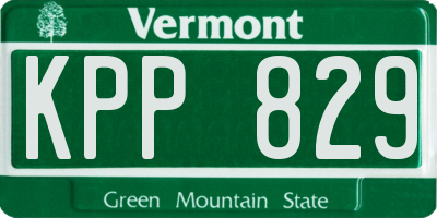 VT license plate KPP829