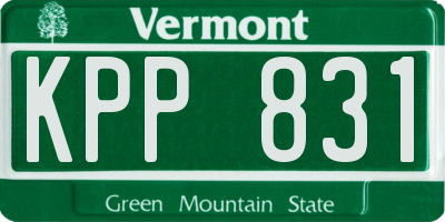VT license plate KPP831