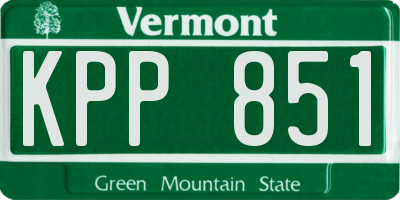 VT license plate KPP851