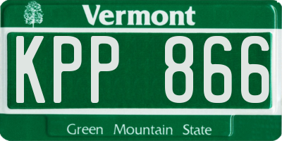 VT license plate KPP866