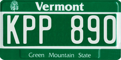 VT license plate KPP890