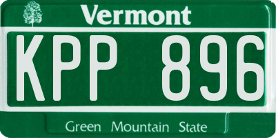 VT license plate KPP896