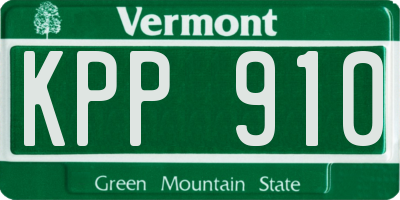VT license plate KPP910
