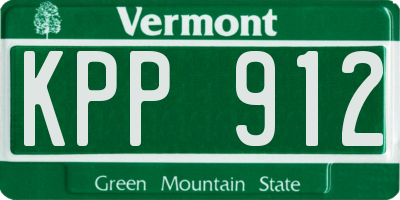 VT license plate KPP912
