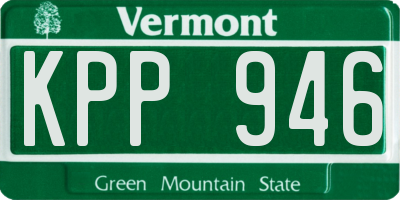 VT license plate KPP946