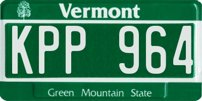 VT license plate KPP964