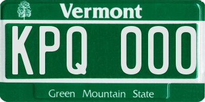 VT license plate KPQ000