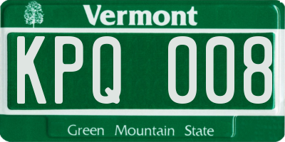 VT license plate KPQ008