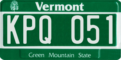 VT license plate KPQ051
