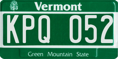 VT license plate KPQ052