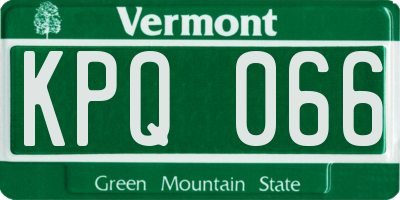 VT license plate KPQ066