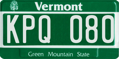 VT license plate KPQ080