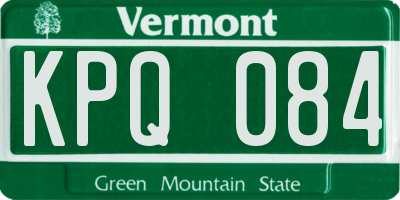 VT license plate KPQ084