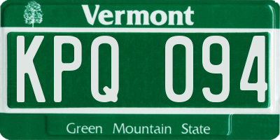 VT license plate KPQ094