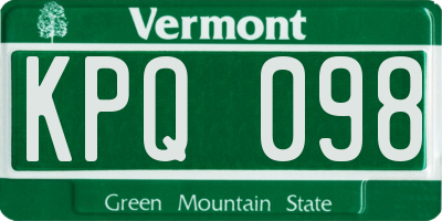 VT license plate KPQ098