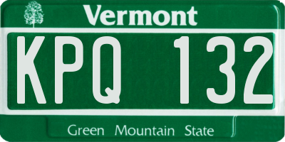 VT license plate KPQ132
