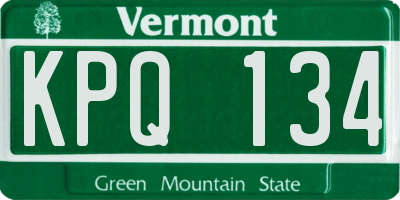 VT license plate KPQ134