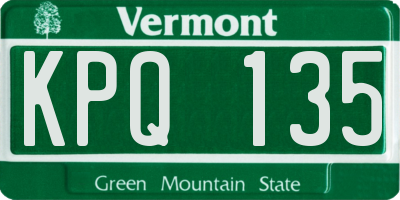 VT license plate KPQ135