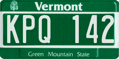 VT license plate KPQ142