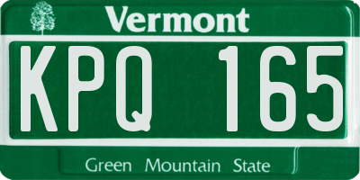 VT license plate KPQ165