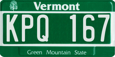 VT license plate KPQ167