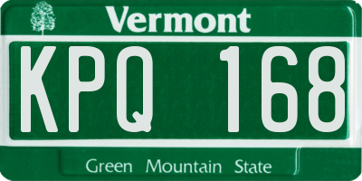 VT license plate KPQ168
