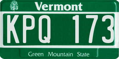 VT license plate KPQ173