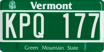 VT license plate KPQ177