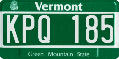 VT license plate KPQ185