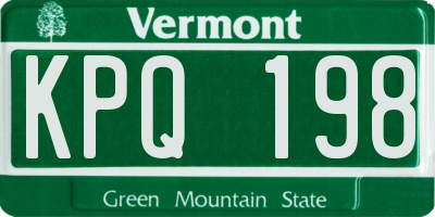 VT license plate KPQ198