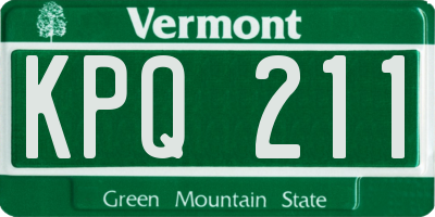 VT license plate KPQ211