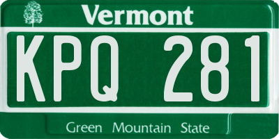 VT license plate KPQ281
