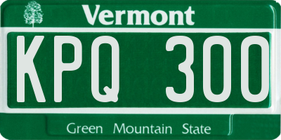 VT license plate KPQ300