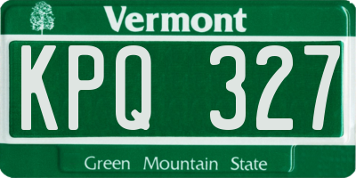 VT license plate KPQ327