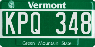 VT license plate KPQ348