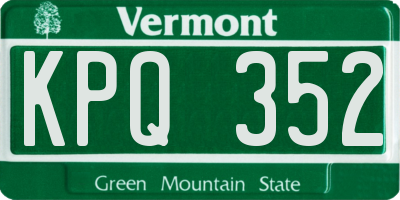 VT license plate KPQ352