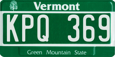 VT license plate KPQ369