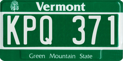 VT license plate KPQ371