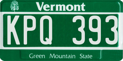 VT license plate KPQ393