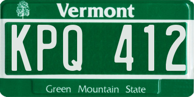 VT license plate KPQ412